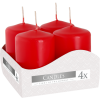 Sada 4 Sloupových svíček - Červená
